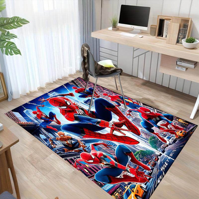 Spiderman City Heroes Carpet For Playroom Bedroom Living Room Sofa Home Decorkids Game Area Rug Nonslip Floor Mat