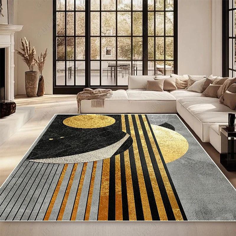 Прочный Современный Декор Ковер для Гостиной - Моющийся Геометрический Дизайн Большие Ковры Нескользящий Коврик для Спальни Холла Коврики у Дивана