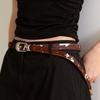 BT8074 Dark Cow Pattern Hair Calf Leather Belt 18mm