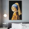 Abstract Funny Art of Girl With Pearl Earrings Canvas Paintings On the Wall Art Posters And Prints Animals Art Pictures Cuadros