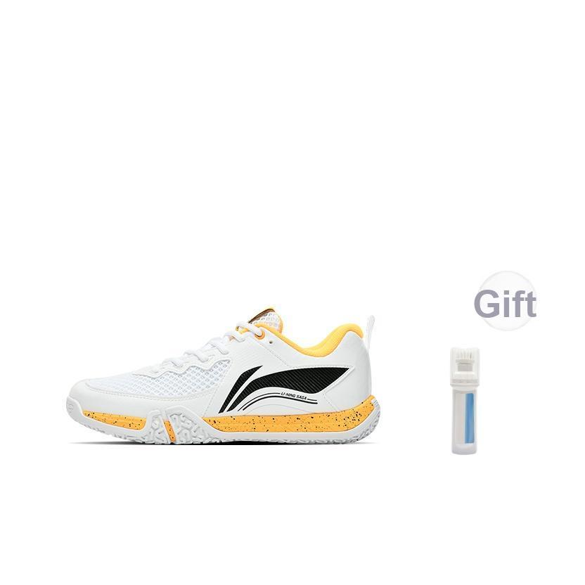 Li-Ning Кроссовки для бадминтона Ground Flying II Lite Breathable Non-Slip с низким верхом, унисекс, белые, желтые, AYTT003-3
