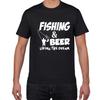 Tokyo Revengers Needs This Guy a Beer Cotton T Shirt Men Fishing Beer Living the Dream Fisherman Printing Tshirt Funny