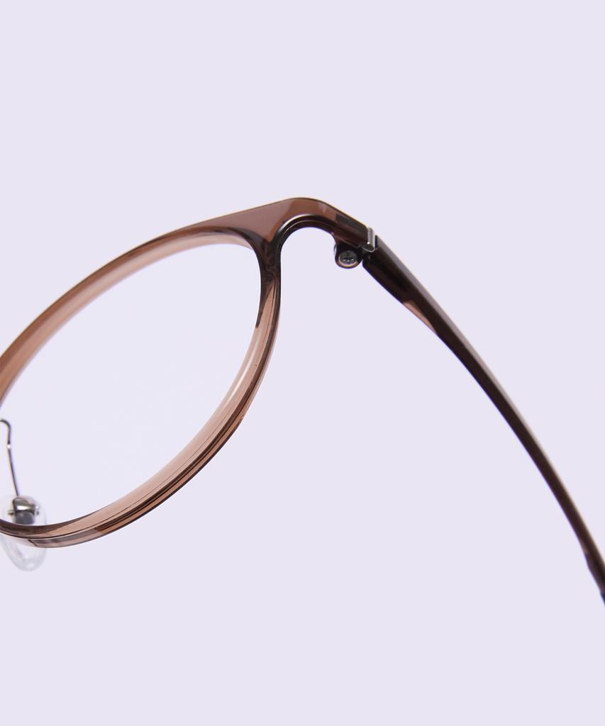 Alloaiweeo [Air Flex] Al6405 1616G Airflex Ультралегкая Полу-Свободная Круглая Коричневая Оправа для Очков Выбор Линз с Защитой от Синего Света