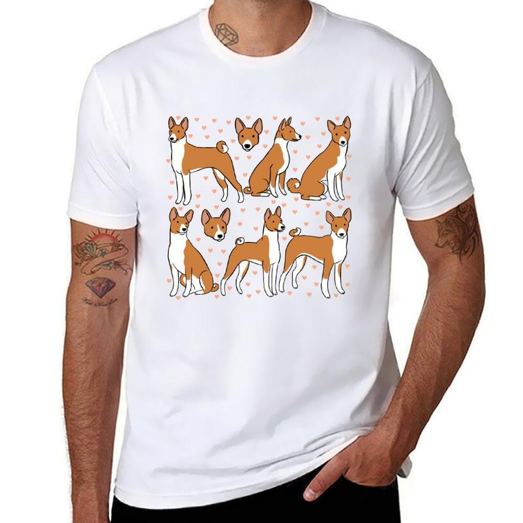 Basenji dog cute illustration pattern TShirt t shirt man casual t shirt custom print TShirt