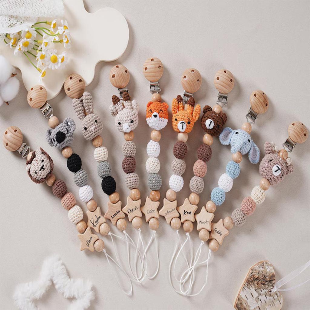 Персонализированная гравировка зажима для пустышки для новорожденного, подвесной цепочки для пустышки, цепочка для детской пустышки, защищающая от падения