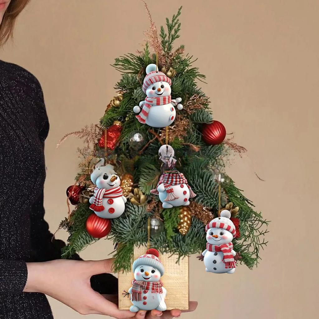 2 шт. Рождественское украшение Подвеска 2D Акриловый мультяшный Рождественский снеговик Домашний Сад Рождественская елка Подвеска Украшение для вечеринки