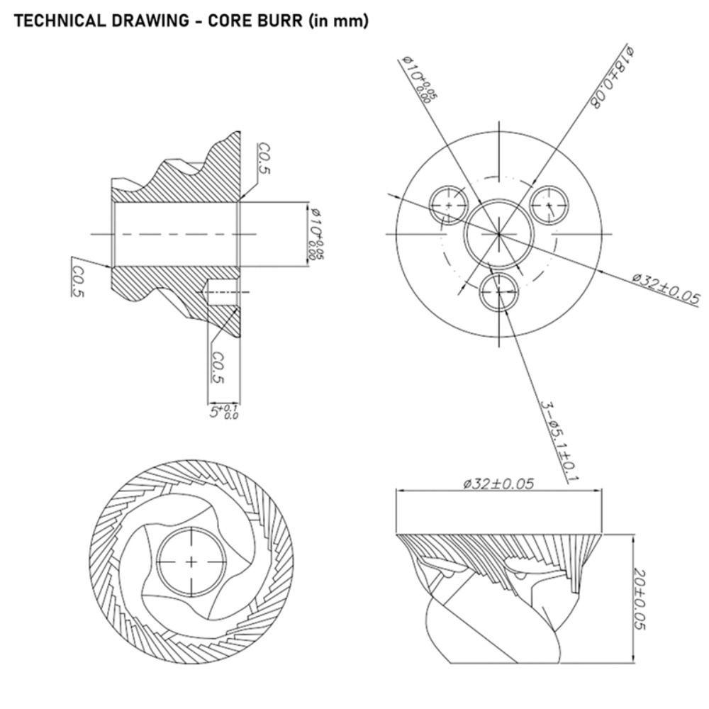 Коническая кофемолка из нержавеющей стали 48 мм Набор жерновов Запасные жернова для кофемашины Бар