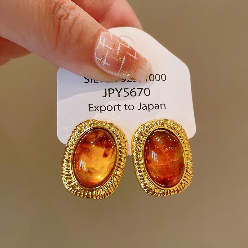 Серьги-пусеты «Серебряная игла» с тигровым глазом - Ретро, Высококлассные, Нишевый Универсальный Стиль и Элегантный Темперамент