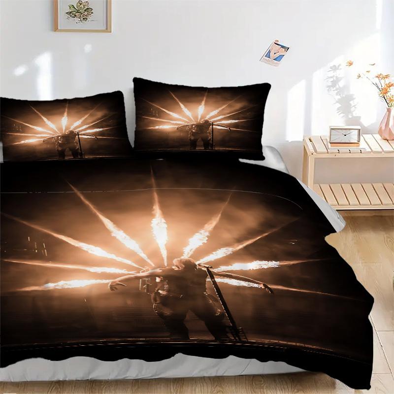 3pcs Rammstein Merchandise Comforter Set - Four Seasons Home High,Machine Washable Bedspread with Pillowcases (No Filling) yy250909015