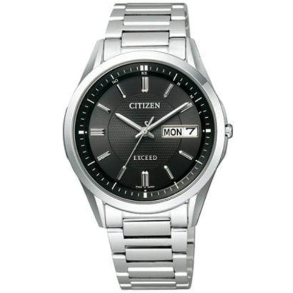 Citizen Мужская AT6030-51E ( Часы EXCEED Eco-Drive радиоуправляемые Day-Date) Круглые часы, серебро