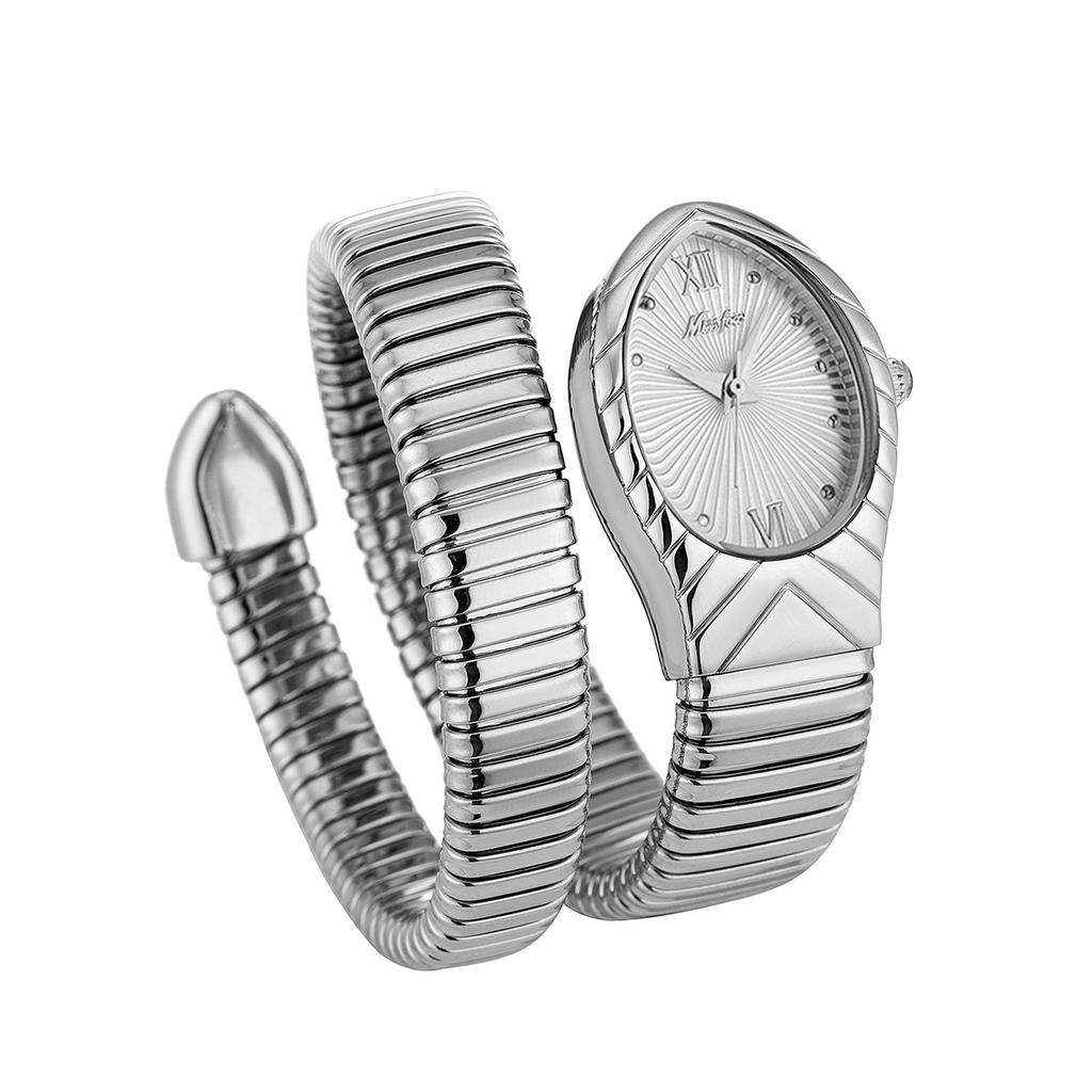 Классические часы в форме змеи для женщин, золотые, серебряные, масштабируемые, женские часы, блестящие, с бриллиантами, кварцевые, женские наручные часы