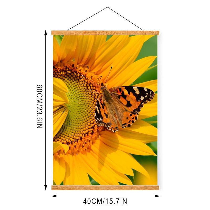 41 см/51 см магнитная вешалка для плакатов с подсолнухом, натуральная рамка, вешалка, рамка для живописи, фоторамка, настенная художественная рамка для рукоделия