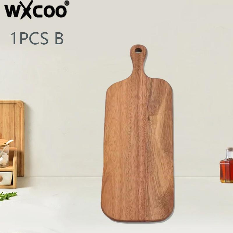 WXCOO1 шт. Длинная ручка Разделочные доски Кухонные Массив дерева Разделочная доска Поднос для торта и десерта Акация Дерево Разделочные доски Кухонные принадлежности
