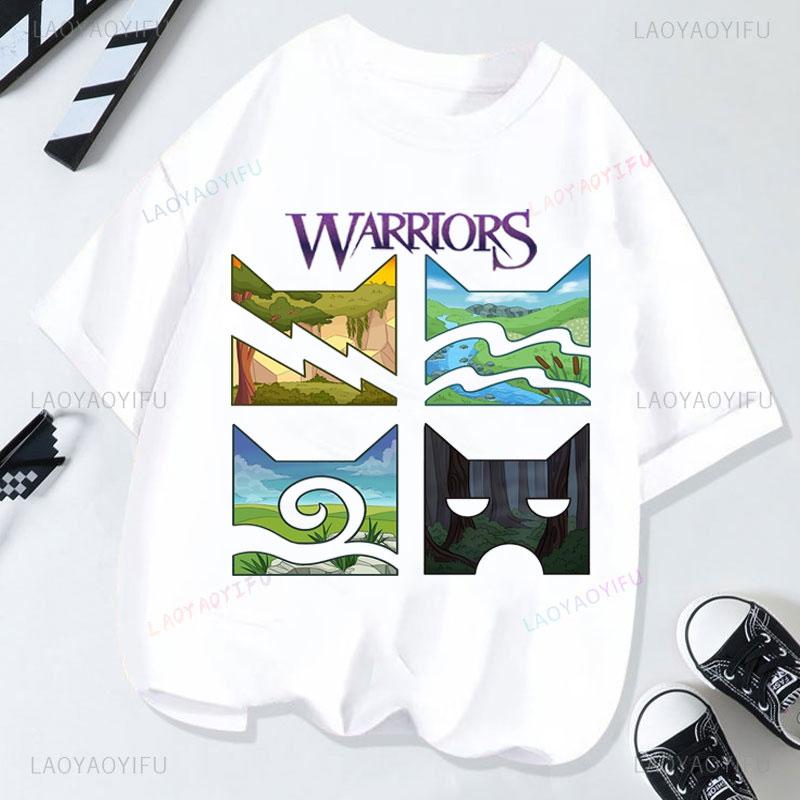 Warriors Shirt Creativity Tee Warriors Cats Cheap Polyester Short Sleeve Graphic T Shirts Unisex Unisex Birthdays Gift Clothing