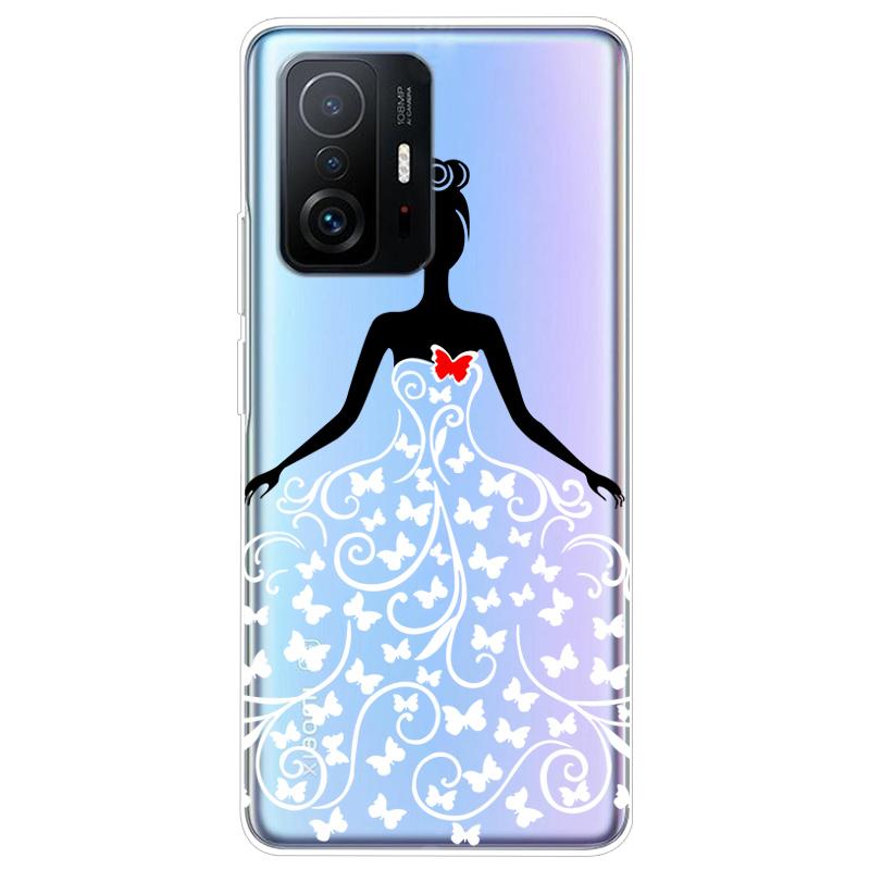 Чехол для Xiaomi 11T Pro, ТПУ Силикон, Мягкий, Мультяшный, Прозрачный Чехол для телефона Xiaomi Mi 11T 11TPro 11 T Pro, Прозрачный Coque