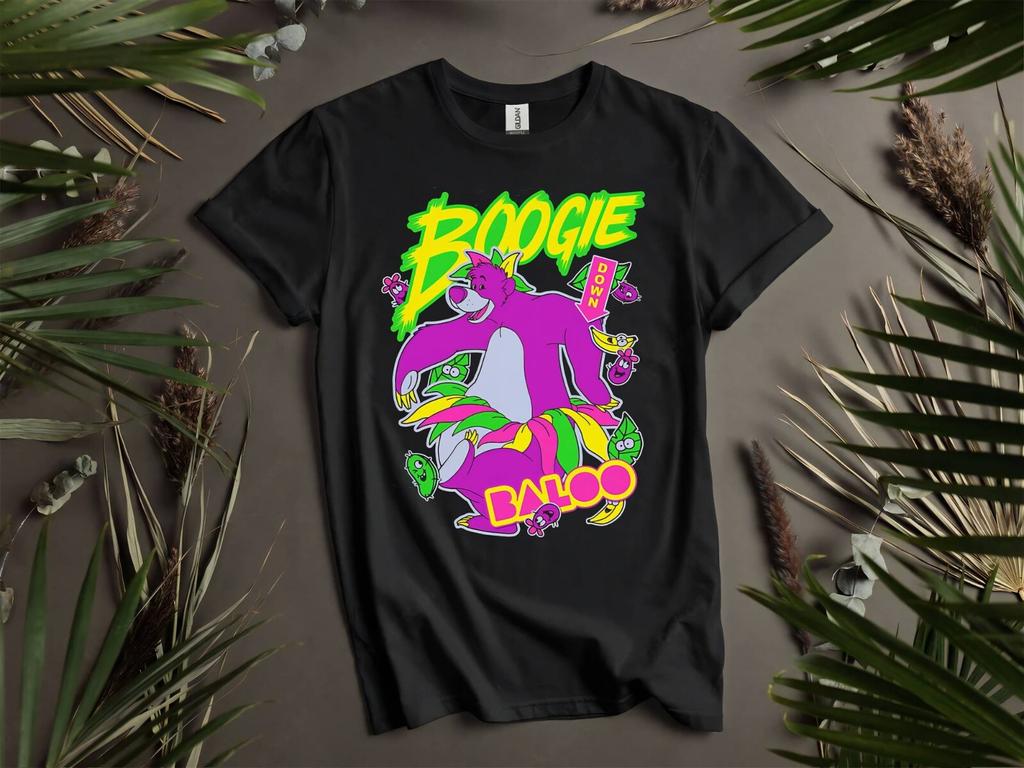 Disney The Jungle Book Baloo Jungle T-shirt T shirt Men Women Unisex Tshirt K400