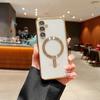 For Samsung S22 Electroplated Phone Case For Samsung Galaxy S22 Plus S22 Ultra For Magsafe Magnetic Lens Protect TPU Soft Cover