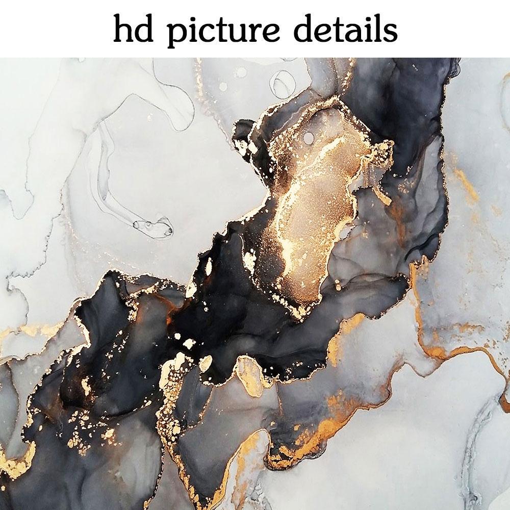 Современная абстрактная картина маслом, художественные постеры и принты, золотой лист, настенная живопись на холсте, картины для гостиной, домашний декор