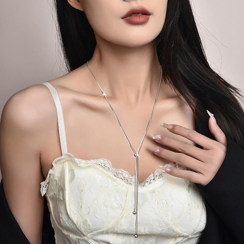 Стильная геометрическая подвеска из титановой стали, ожерелье-свитер для женщин с элегантным дизайном