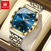OLEVS brand watch barrel shaped dial dual calendar quartz watch waterproof night light men's watch 5528