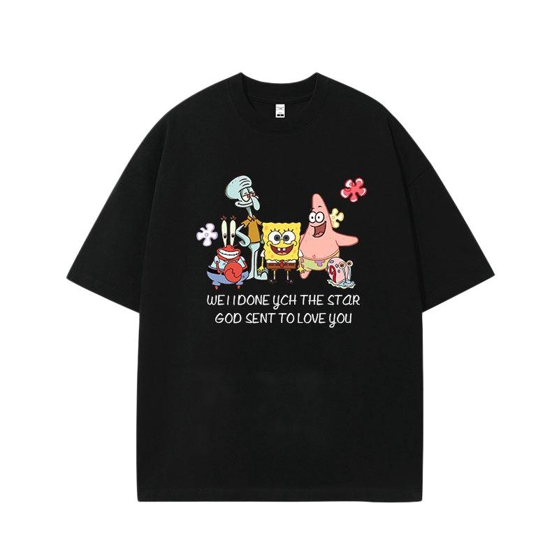 Summer Cute Spongebob 3D Printed Casual ONeck New Men Women Tee Adults Children Boy Gril Top Kids Parent Child Cotton Tshirt
