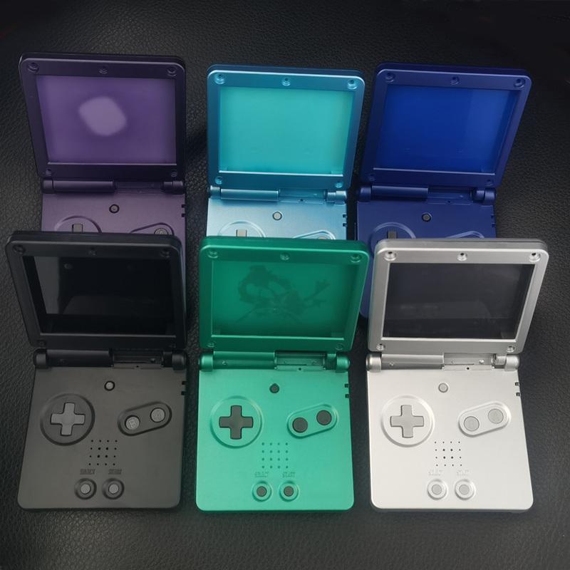 New Shell Case for GBASP Housing GBA SP Shell with Buttons and Sticker Sets Replacement for Gameboy Advance SP Game Accessories