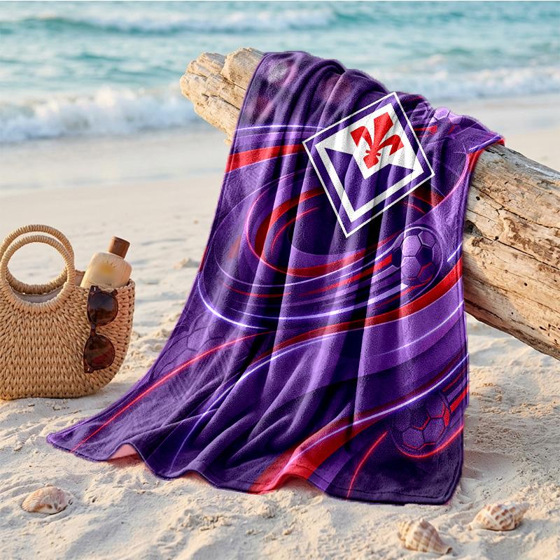 Fiorentina FC Print Microfiber Beach Towel Quick Dry Absorbent Large Towel For Beach Swimming Travel