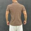 Men Fitness T-shirts Slim Fit Turtleneck Short Sleeve Undershirt Gym Fitness Tee Casual Base Layer Muscle Top for Workout Travel Office