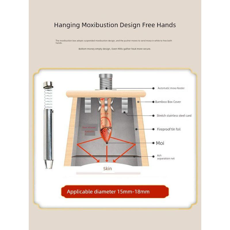 Box Carry-on Acupuncture For Home Moxa Stick Can Barrel Wooden Fixed Column Smoked Moxibustion Device Universal for Entire Body Moxibustion Box Tools