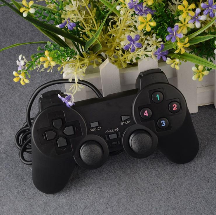 Геймпад формы PS2 208USB проводной геймпад ПК аркадный игровой контроллер аксессуары для игровой консоли черный