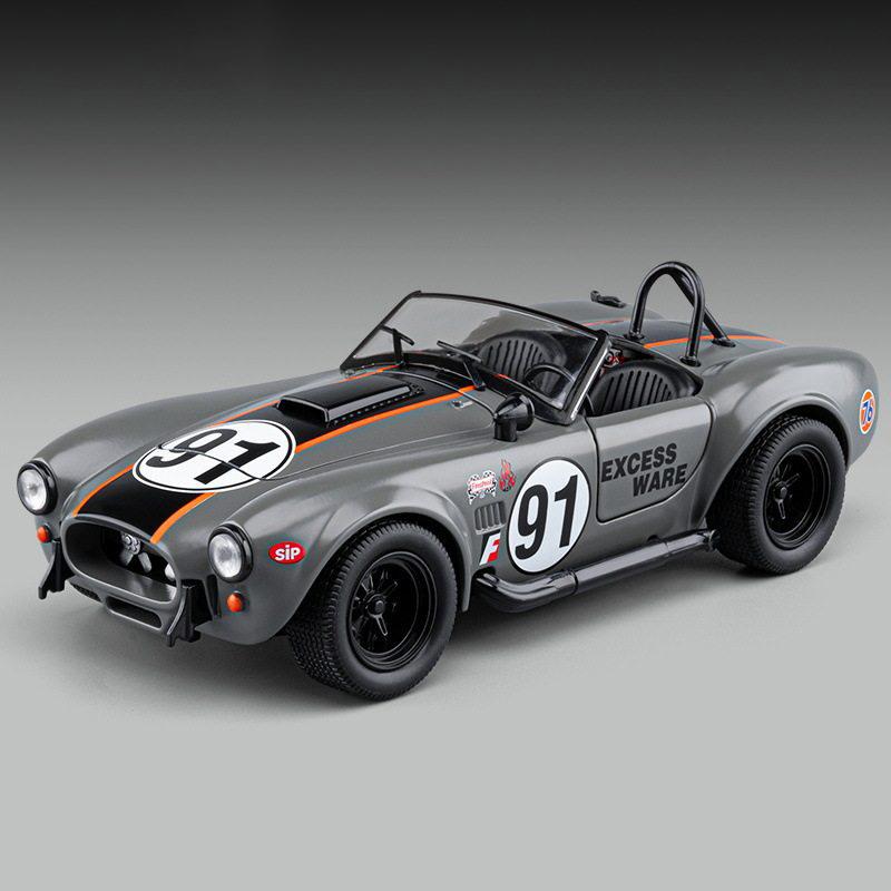 1:22 Shelby Cobra 427 S/C Alloy Roadster Sports Car Model Diecast Metal Classic Retro Vehicle Car Model Sound Light Kid Toy Gift