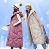 Женские длинные жилеты с капюшоном парки модная зимняя куртка женская повседневная толстая пуховая хлопковая зимняя куртка женская теплая жилетка