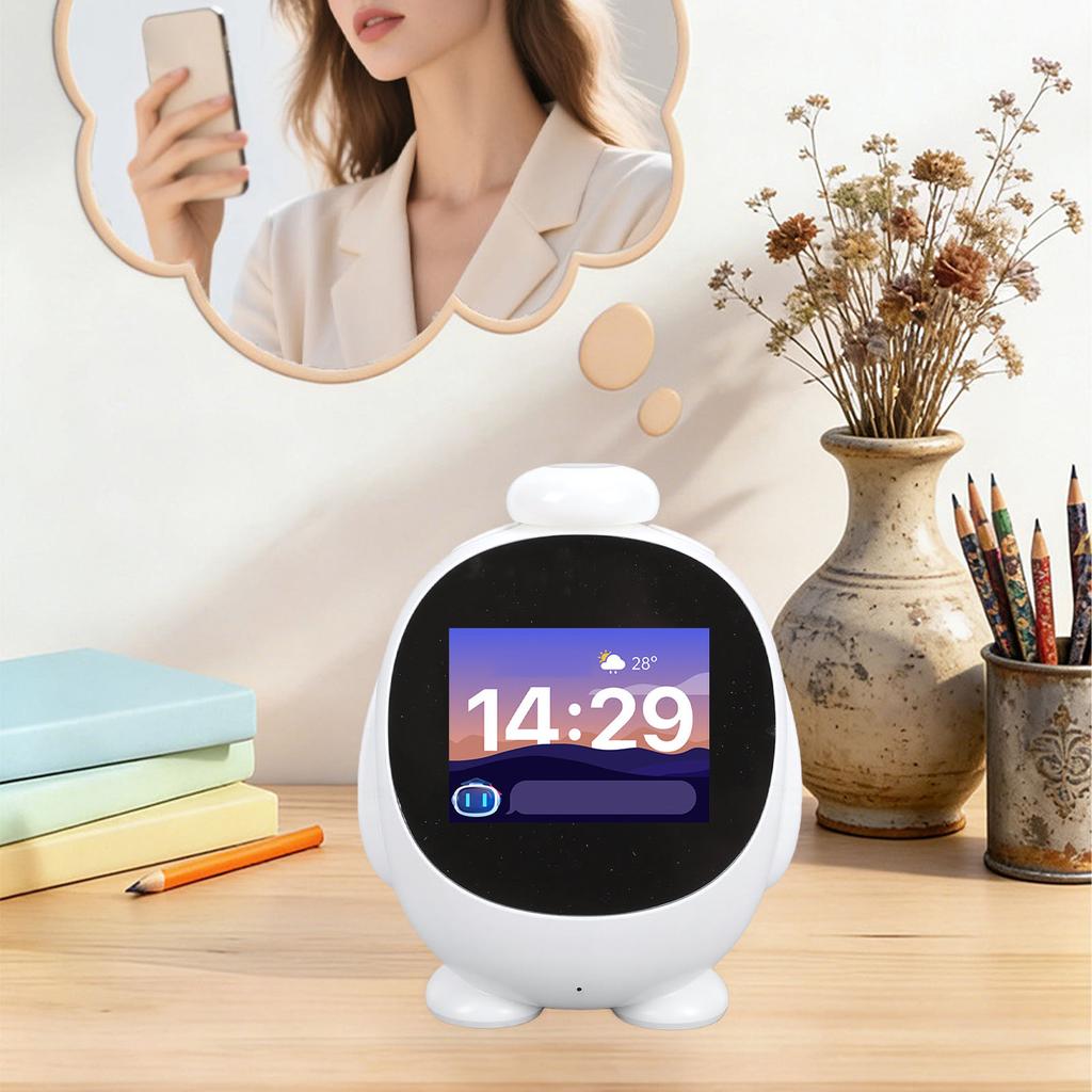 Умный робот ИИ для детей, переводчик языка, прогноз погоды, обучающий умный будильник, настольный робот с 2,8-дюймовым экраном для обучения