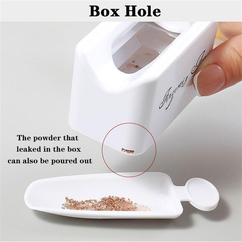 Двухслойный инструмент для ногтей, французская коробка для пудры, контейнер для сбора пудры, инструменты для хранения блестящей пудры для маникюра