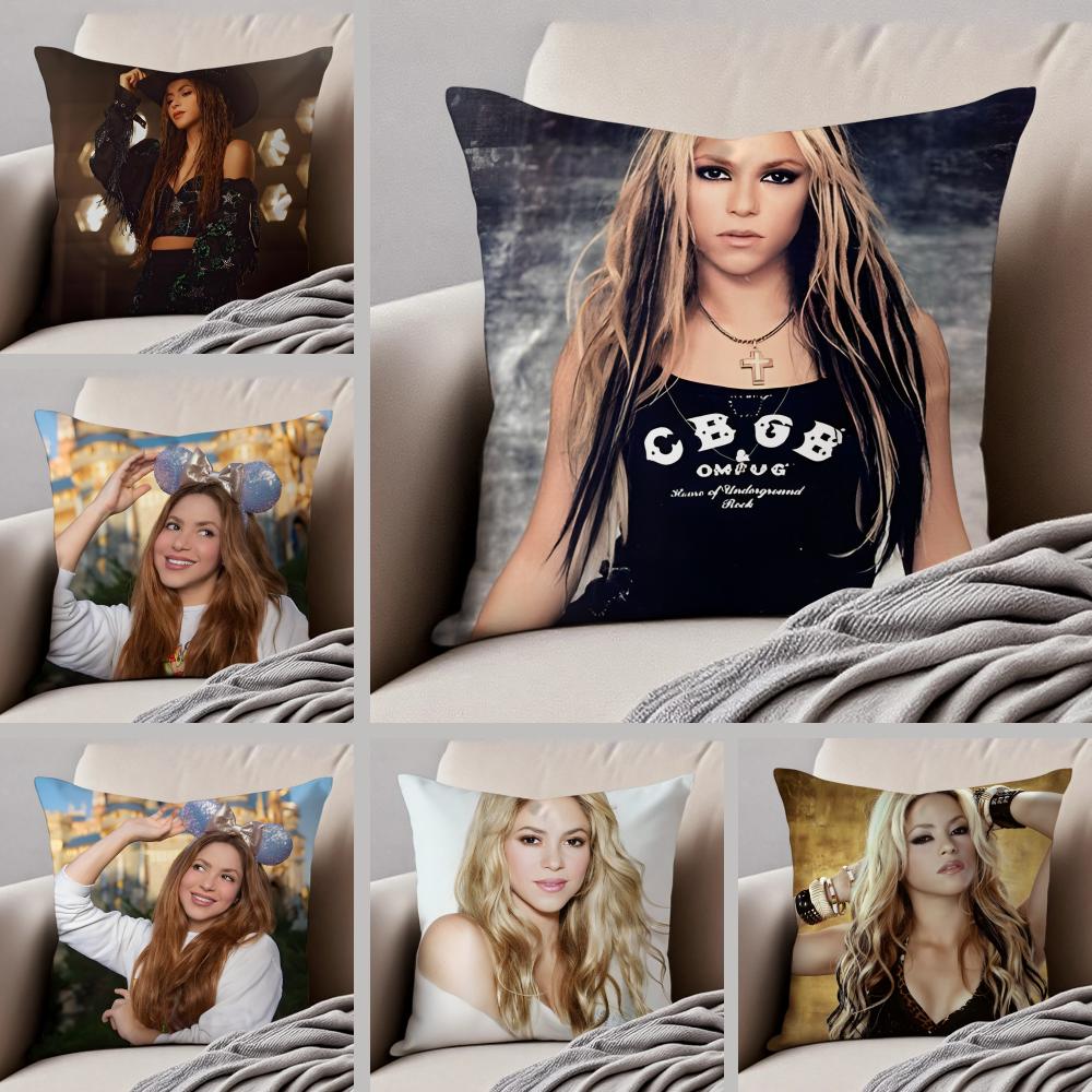 popsinger SShakiras Cushion Cover Throw Pillow Cover Hidden Button Durable Polyester Chair Cushion
