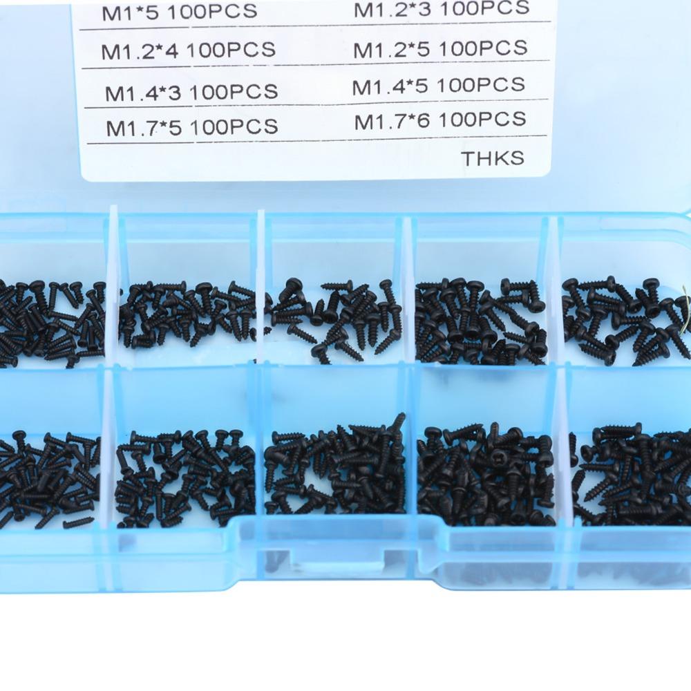 1000Pcs Carbon Steel Screw Assortment Kit Machine Screws For DIY Electronic and Laptop Repair