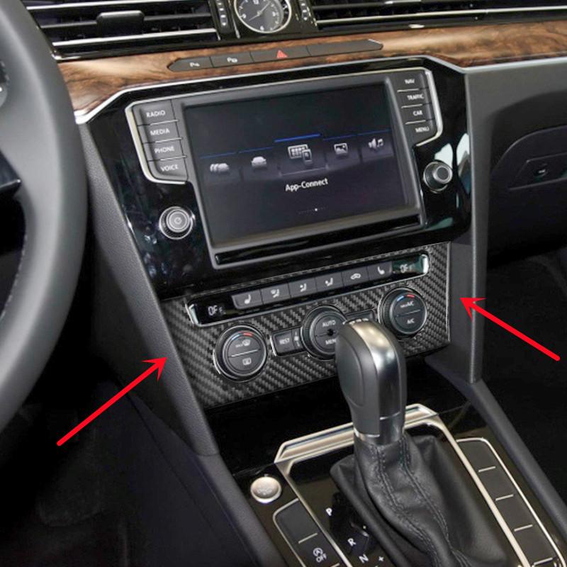 Carbon Fiber Car Interior Moulding Decoration Sticker For Volkswagen VW Magotan Arteon Dashboard Center Control Panel Cover