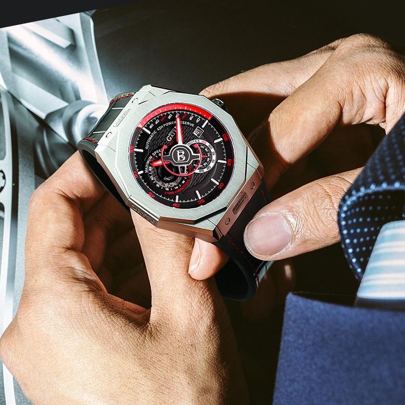 Часы Bonest Gatti Деловые светящиеся в темноте механические часы Водонепроницаемые роскошные часы