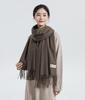 Luxury Unisex Wool & Cashmere Scarf: Thickened Solid Color for Autumn & Winter