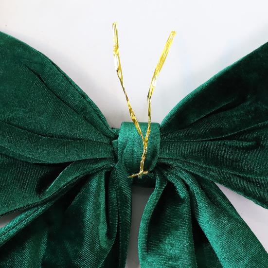 Yousheng 1/2 шт. Рождественский бант бархатный мягкий подвесной декор с колокольчиками банты рождественская тематика узор домашний декор для вечеринки