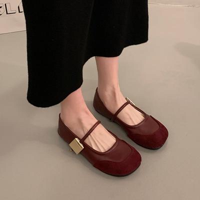 Туфли Мэри Джейн женские 2025 весна новые круглый носок мягкая подошва мягкая поверхность слово с неглубоким вырезом одинарные туфли туфли Дуду