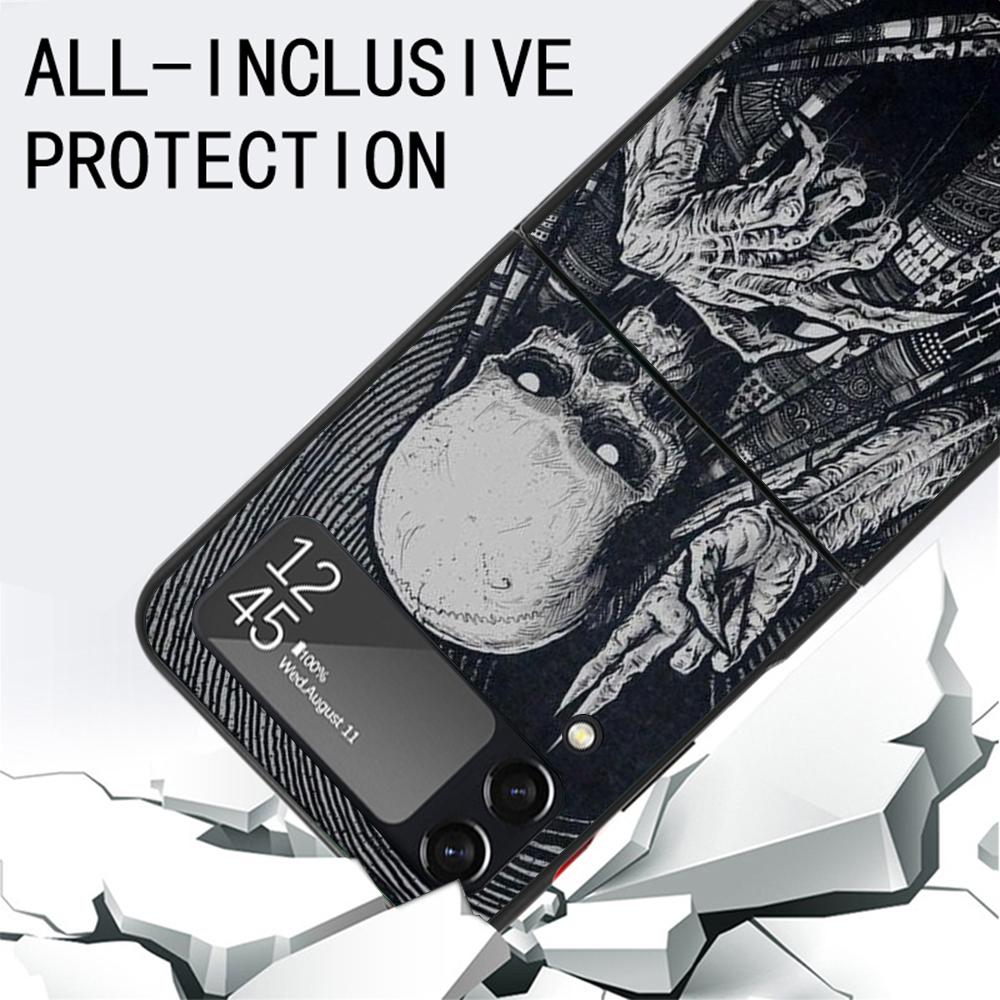Satanic Goat Satan Devil Phone Case for Samsung Galaxy Z Flip3 5G Flip4 Flip5 Black Hard Cover Z Flip 5 4 3 PC Shell Zflip3 Coqu