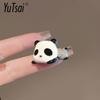 Yutsai Cute Panda Alloy Brooch Black White Rhinestone Pin Scarf Accessory  Jewelry Gifts PD2312