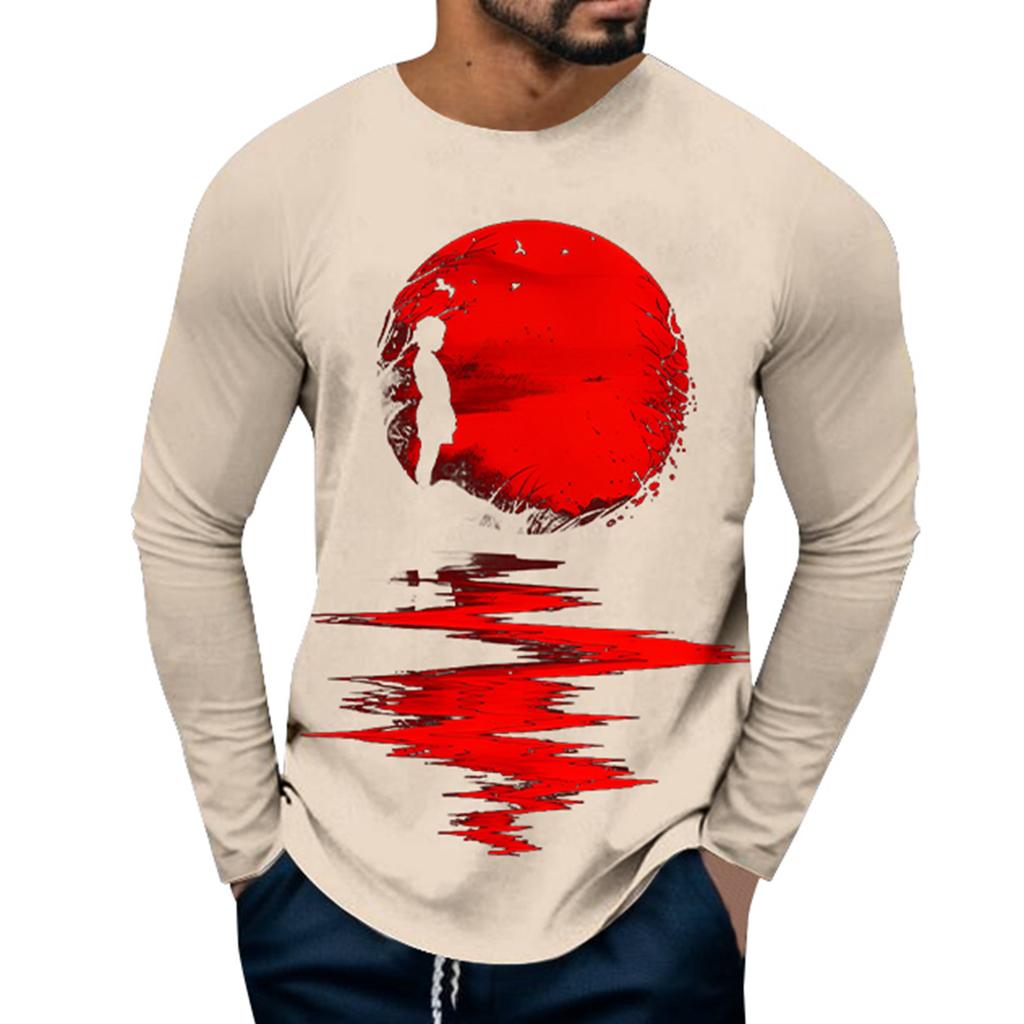 Персонализированная 3D цифровая печать отпечатка руки мужская футболка с длинными рукавами универсальный модный топ
