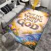 Floral Faith Carpet Set - "Not My Work Only God" Carpet Set (1 Duvet Cover, 2 Pillowcases, Duvet Not Included)