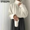 Turtleneck Jumper Sweater Women Warm Thin Knit Loose White Pullover Knitted Basic Top Pulls Kintwear Spring and Autumn