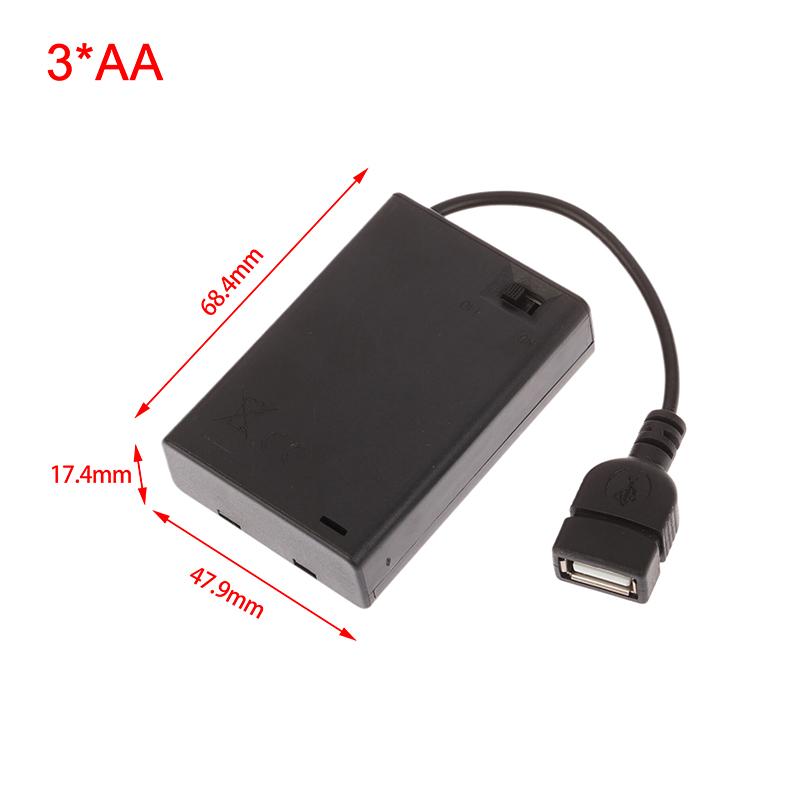 DC 4.5V портативный мини-держатель для батареек Aa, чехол для хранения, блок питания USB, батарейный блок для 5-х и 7-х батареек