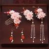 Earring Hanfu Hair Stick Pearl Flower Hair Comb Chinese Style Hairpin Set  Hairstyle Design Tool