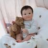 Cute Big Size Realistic Fat Bebe Reborn Dolls JUNE Awake 60cm Cloth Body Vivid Cuddly Newborn Doll Cosplay Boy Baby Toy Doll Lifelike Simulation Dolls