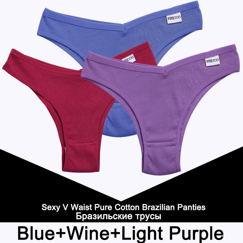 3PCS/Set Panties Women Cotton Lingerie Female Thongs Sexy Underwear Low-Rise Underpant Bikini Brazilian Briefs